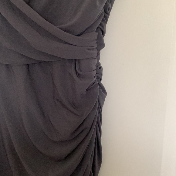 Boston Proper Women’s Sleeveless Rouched Dress Dark Grey XS - Picture 3 of 8